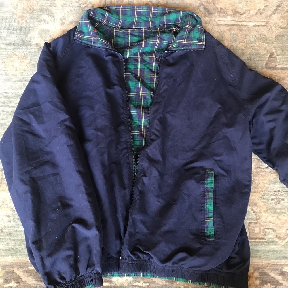 Reversible Plaid & Navy Winter Jacket